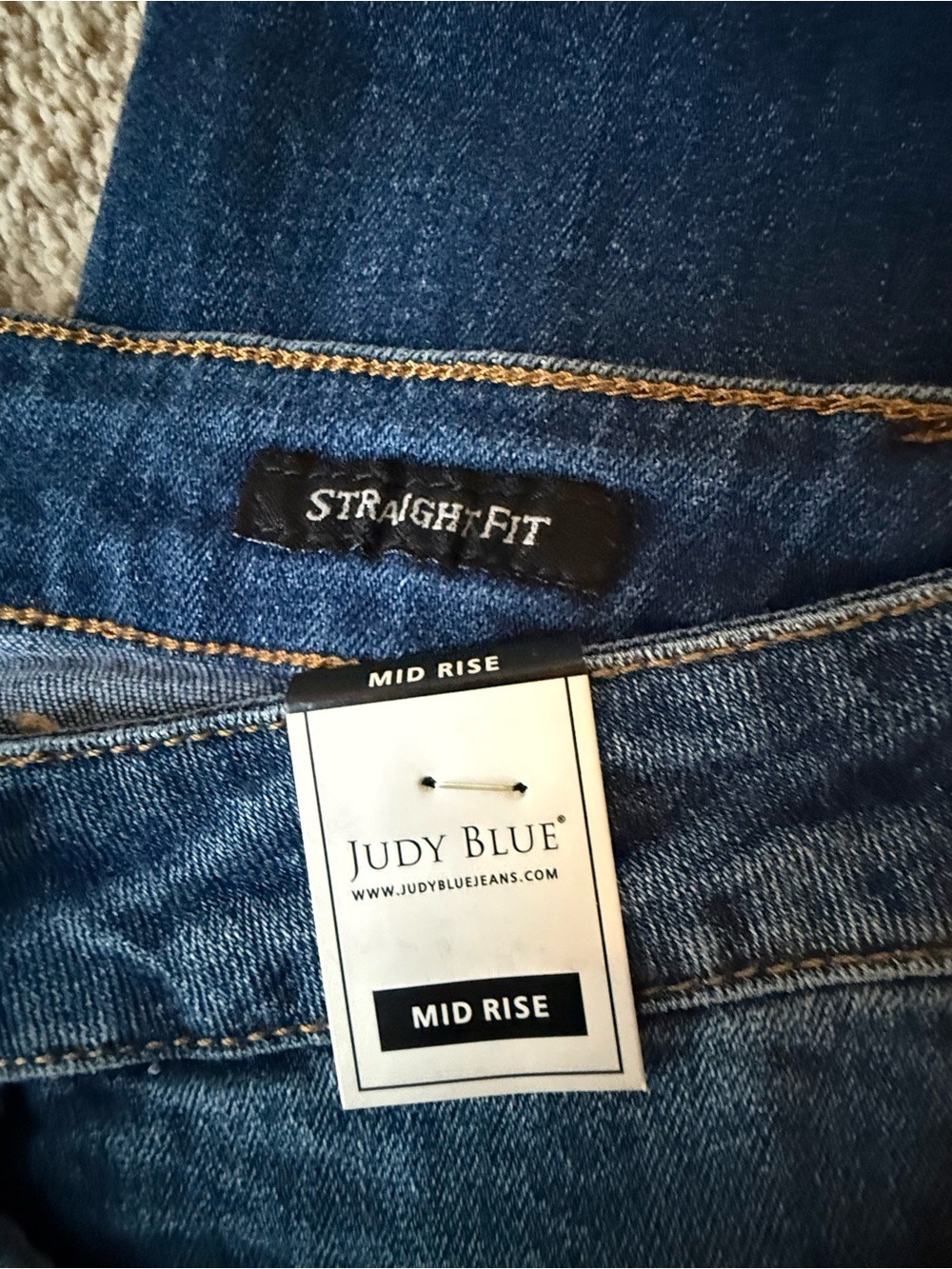Judy Blue Mid Rise Straight Fit Jeans Size 9/29 Fringed Boho Denim Crop Stretch - Picture 5 of 11